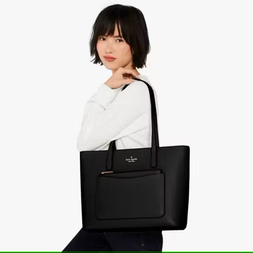 Kate Spade Black Staci PVC Large Tote Set - Picture 5 of 5